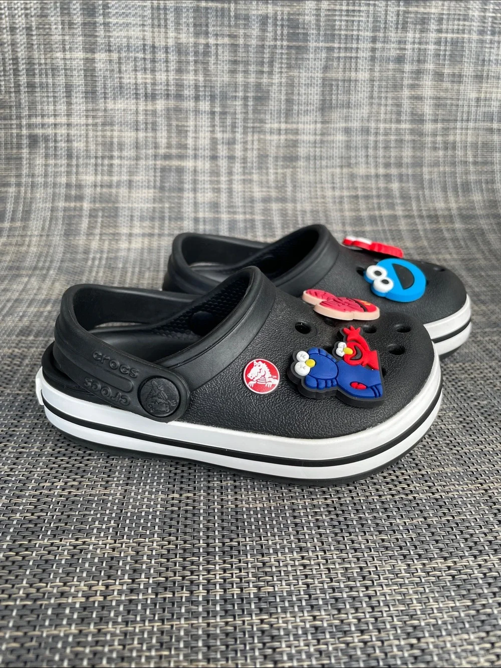 CROCS Kids Crocband Clogs Black/ White Slip-On Sandals Infant shoes Toddler 5